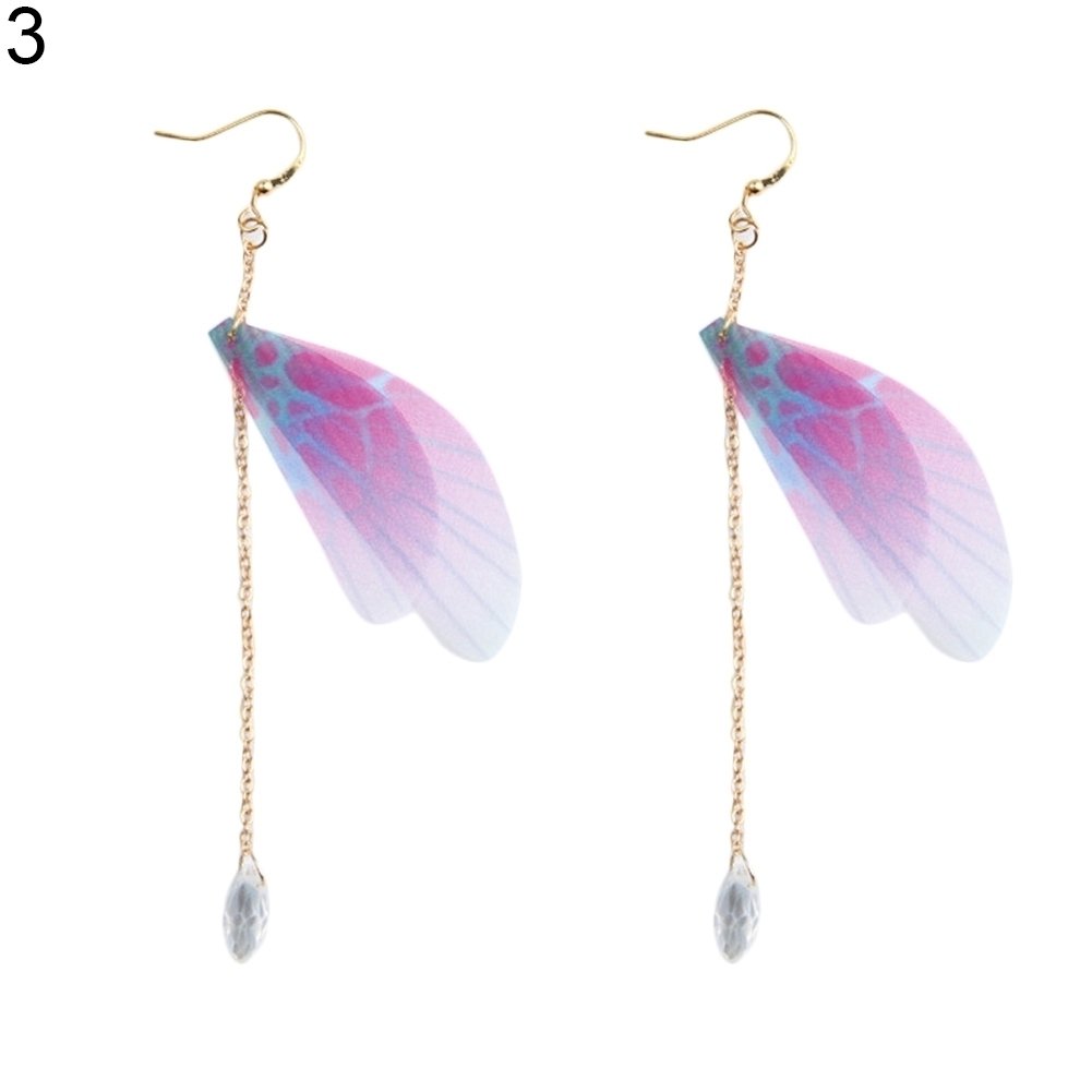 Fashion Elegant Butterfly Wings Long Drop Line Hook Earrings Women Jewelry Gift Image 12