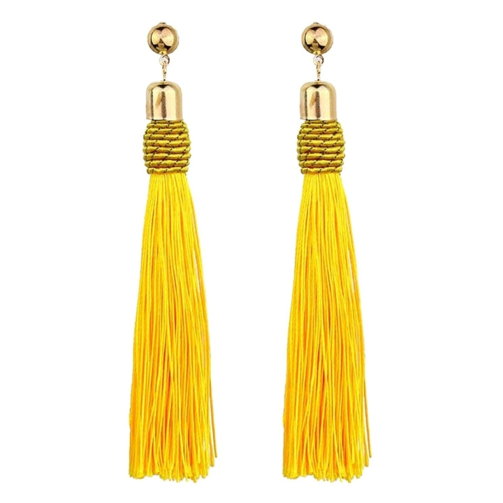 Bohemian Wedding Tassel Ear Studs Long Dangle Earrings Bridal Bridesmaid Jewelry Image 7