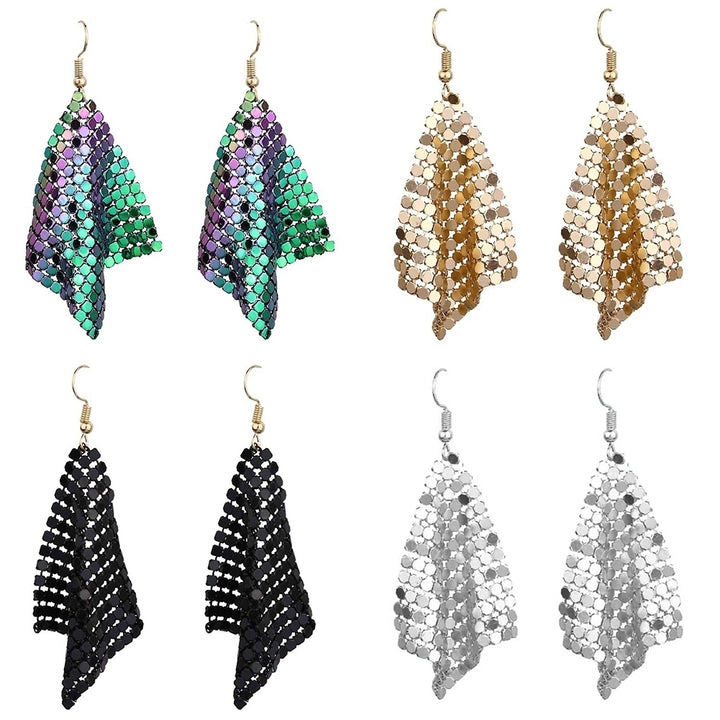 Fashion Women Sequins Mesh Dangle Drop Hook Earrings Club Evening Party Jewelry Image 1