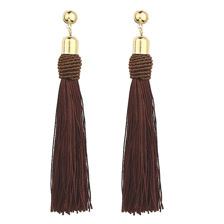 Bohemian Wedding Tassel Ear Studs Long Dangle Earrings Bridal Bridesmaid Jewelry Image 10