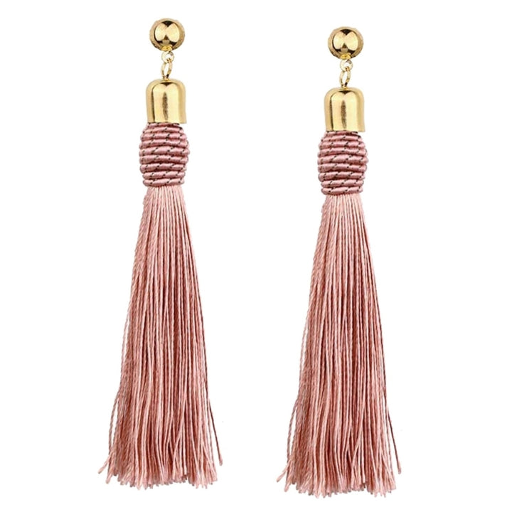 Bohemian Wedding Tassel Ear Studs Long Dangle Earrings Bridal Bridesmaid Jewelry Image 11