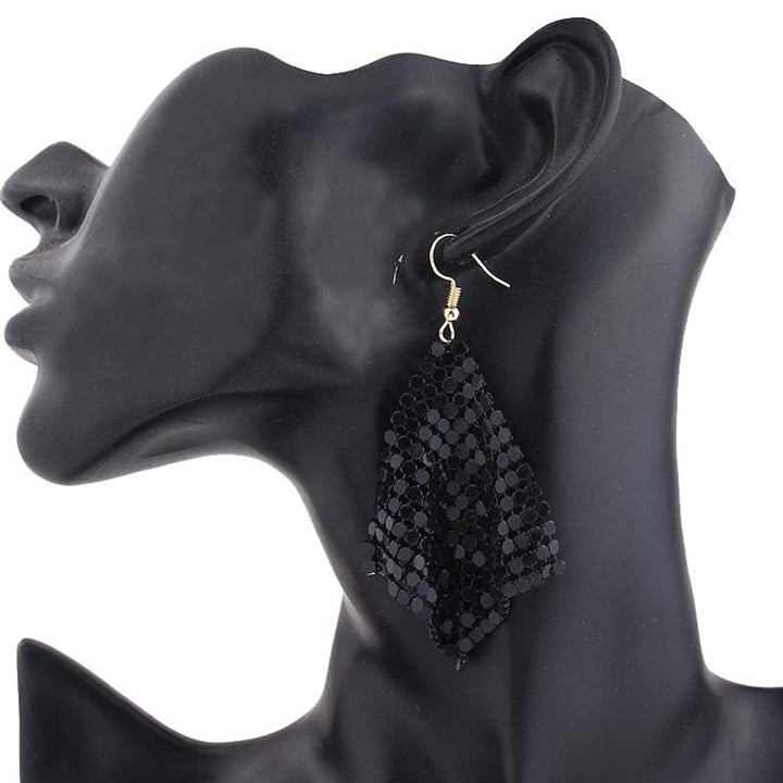 Fashion Women Sequins Mesh Dangle Drop Hook Earrings Club Evening Party Jewelry Image 3