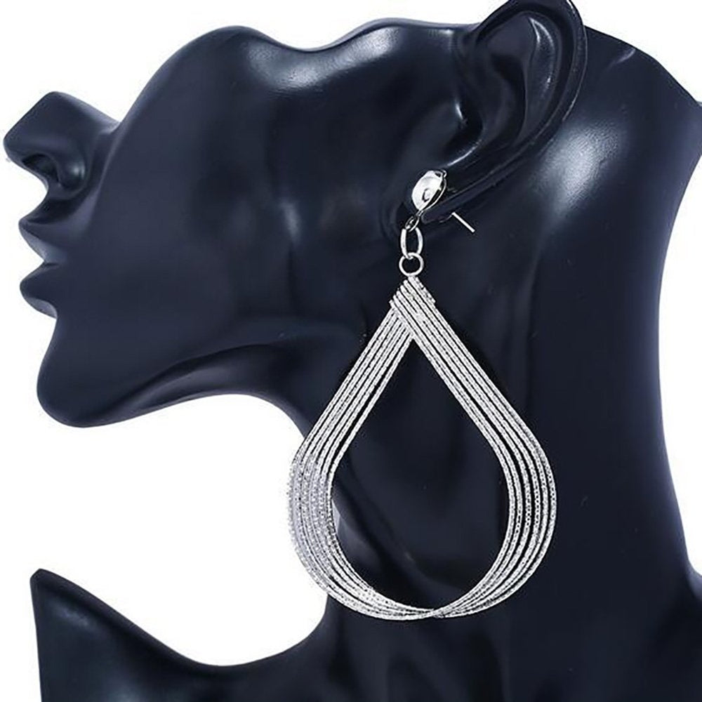 Fashion Women Hollow Waterdrop Dangle Earrings Eardrops Simple Party Jewelry Image 2