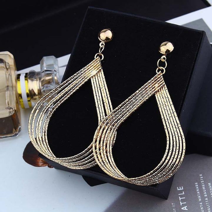 Fashion Women Hollow Waterdrop Dangle Earrings Eardrops Simple Party Jewelry Image 3