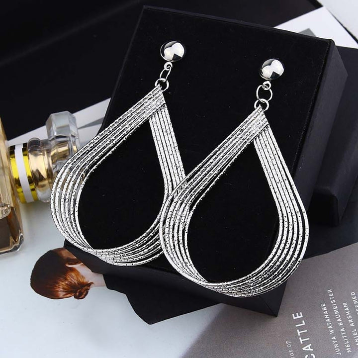 Fashion Women Hollow Waterdrop Dangle Earrings Eardrops Simple Party Jewelry Image 4