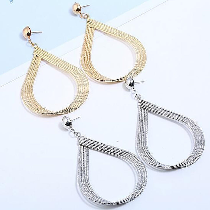 Fashion Women Hollow Waterdrop Dangle Earrings Eardrops Simple Party Jewelry Image 7