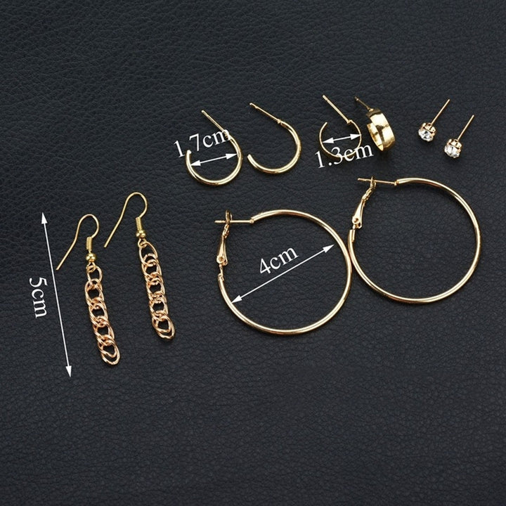 Fashion Stud Hook Hoop Earrings Shiny Rhinestone Women Jewelry Set Gift Image 6