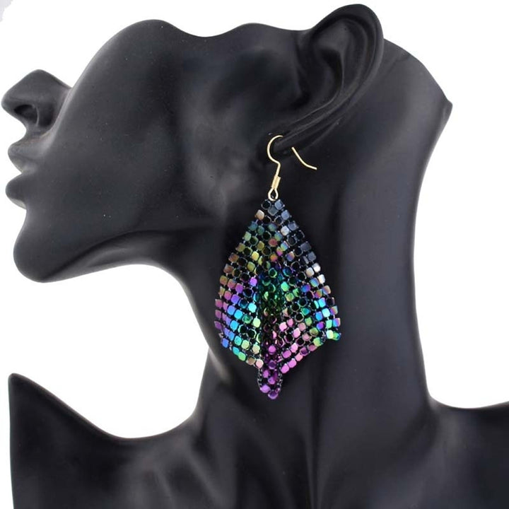 Fashion Women Sequins Mesh Dangle Drop Hook Earrings Club Evening Party Jewelry Image 10