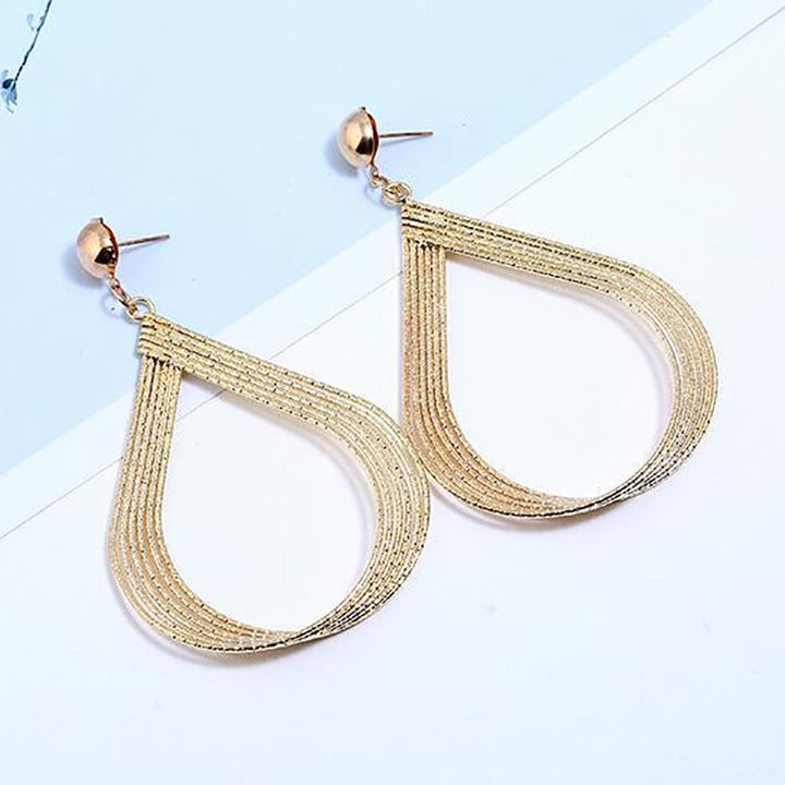 Fashion Women Hollow Waterdrop Dangle Earrings Eardrops Simple Party Jewelry Image 8