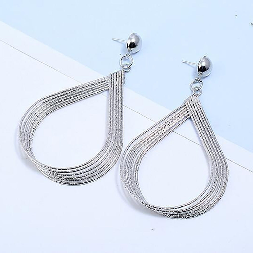 Fashion Women Hollow Waterdrop Dangle Earrings Eardrops Simple Party Jewelry Image 9