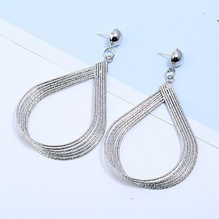 Fashion Women Hollow Waterdrop Dangle Earrings Eardrops Simple Party Jewelry Image 9