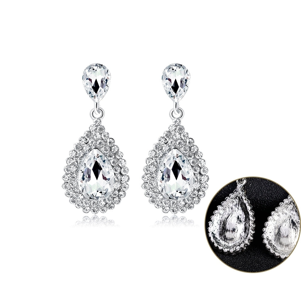 Luxury Water Drop Rhinestone Women Earrings Dangle Ear Drop Jewelry Charm Decor Image 3