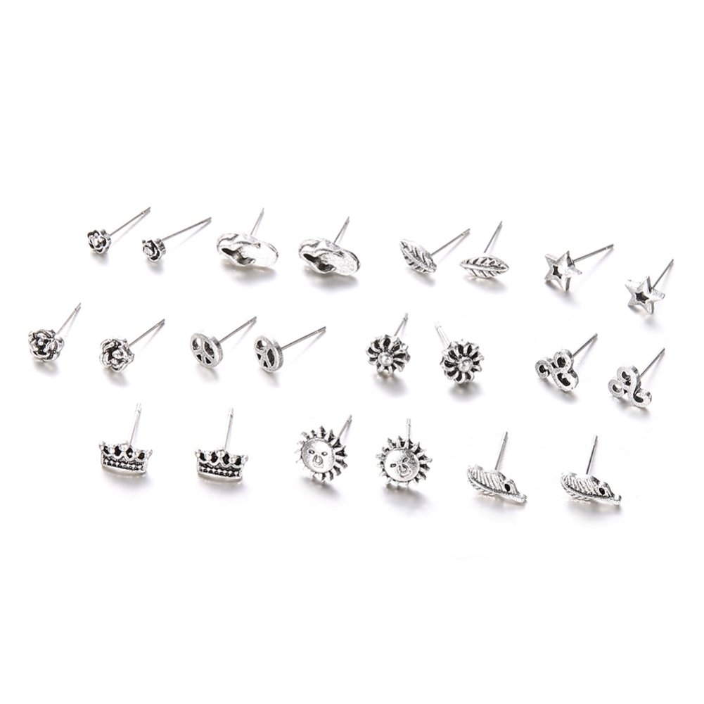 11 Pairs Bohemia Flower Leaf Small Ear Studs Women Earrings Party Decor Image 6