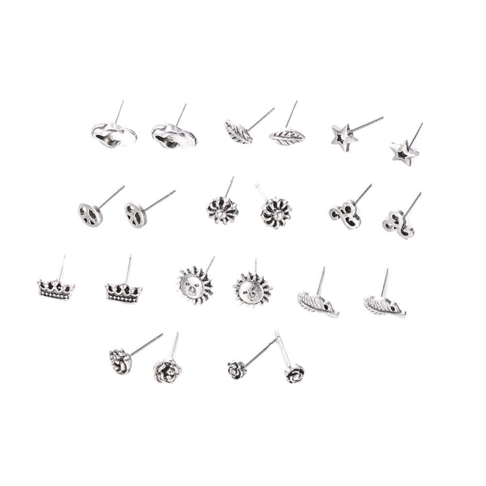 11 Pairs Bohemia Flower Leaf Small Ear Studs Women Earrings Party Decor Image 7