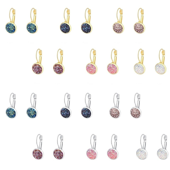 Womens Luxury Shiny Rhinestone Drop Leverback Earrings Cocktail Party Gift Image 1