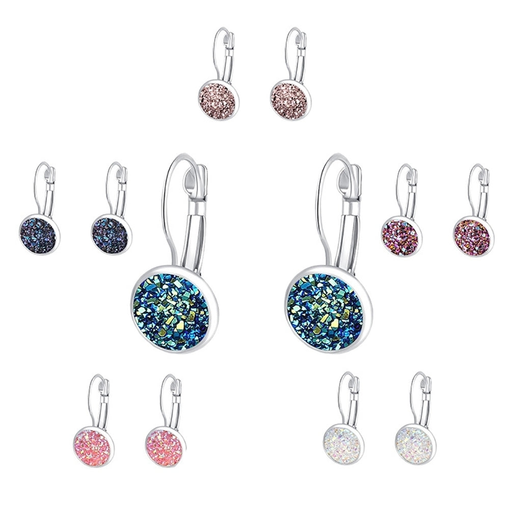 Womens Luxury Shiny Rhinestone Drop Leverback Earrings Cocktail Party Gift Image 7