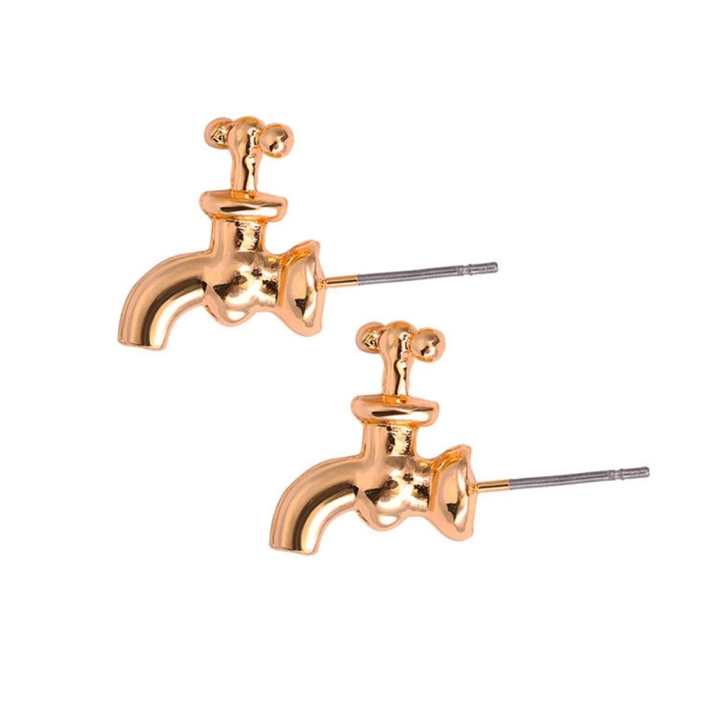 Fashion Women Water Faucet Tap Shape Ear Studs Earrings Jewelry Accessories Image 7