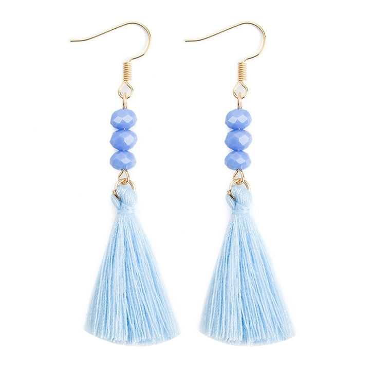 Bohemian Acrylic Bead Women Girls Tassel Hook Earrings Long Dangle Party Jewelry Image 4