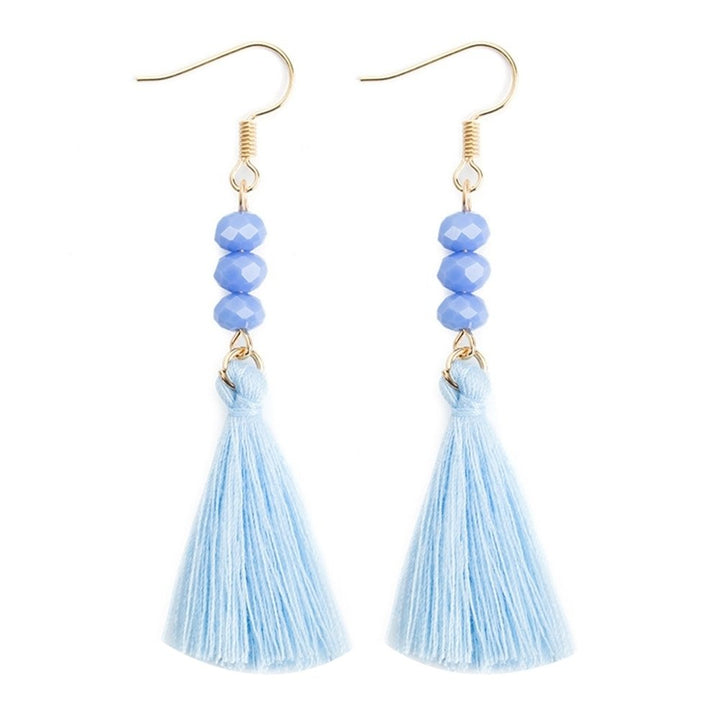 Bohemian Acrylic Bead Women Girls Tassel Hook Earrings Long Dangle Party Jewelry Image 1