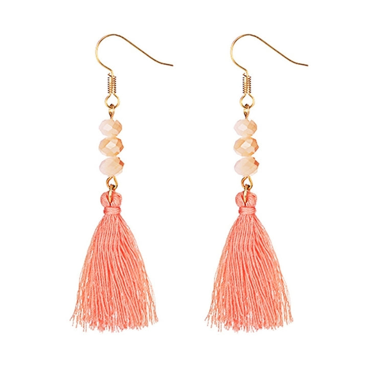 Bohemian Acrylic Bead Women Girls Tassel Hook Earrings Long Dangle Party Jewelry Image 6