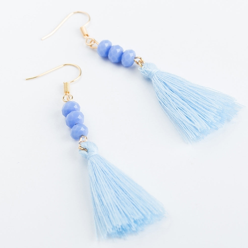 Bohemian Acrylic Bead Women Girls Tassel Hook Earrings Long Dangle Party Jewelry Image 10