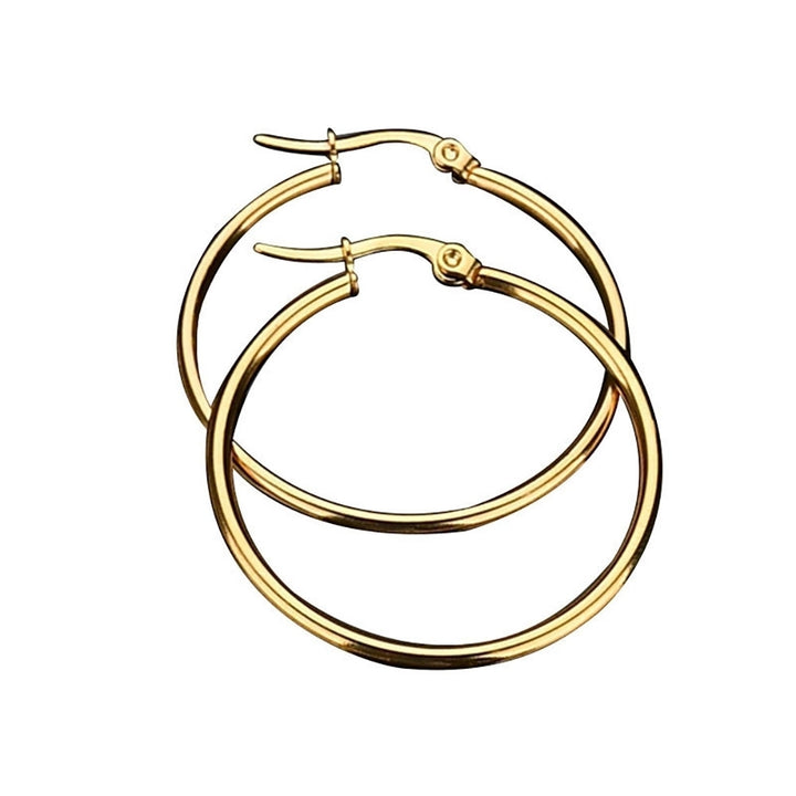 Unique Women Big Circle Hoop Earrings Stainless Steel Party Club Pub Jewelry Image 3