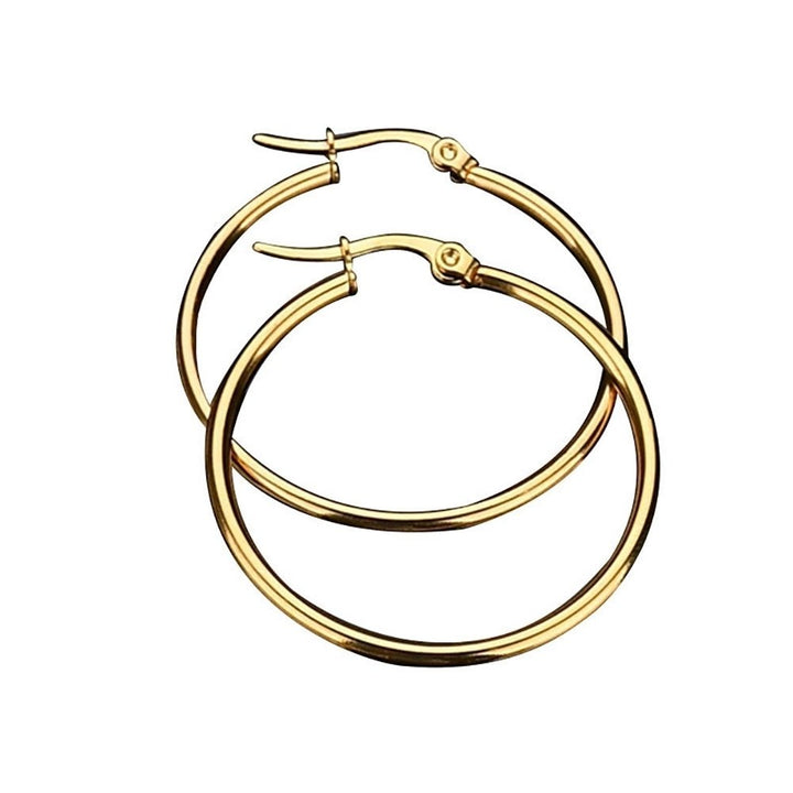 Unique Women Big Circle Hoop Earrings Stainless Steel Party Club Pub Jewelry Image 1