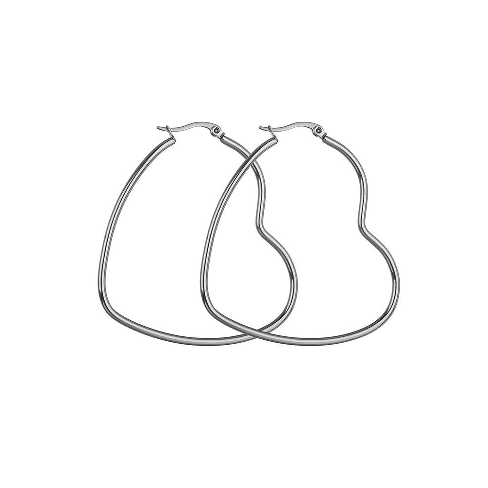 All-match Club Pub Prom Jewelry Exaggerated Women Big Love Heart Hoop Earrings Image 7