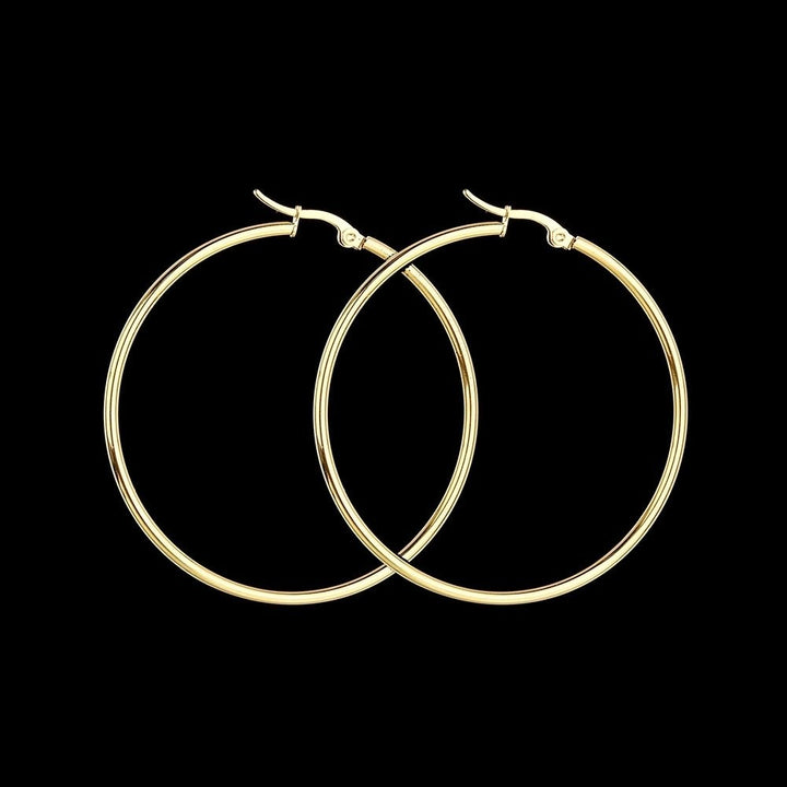 Unique Women Big Circle Hoop Earrings Stainless Steel Party Club Pub Jewelry Image 9