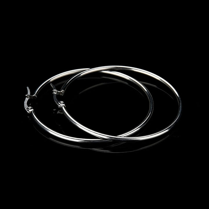 Unique Women Big Circle Hoop Earrings Stainless Steel Party Club Pub Jewelry Image 10