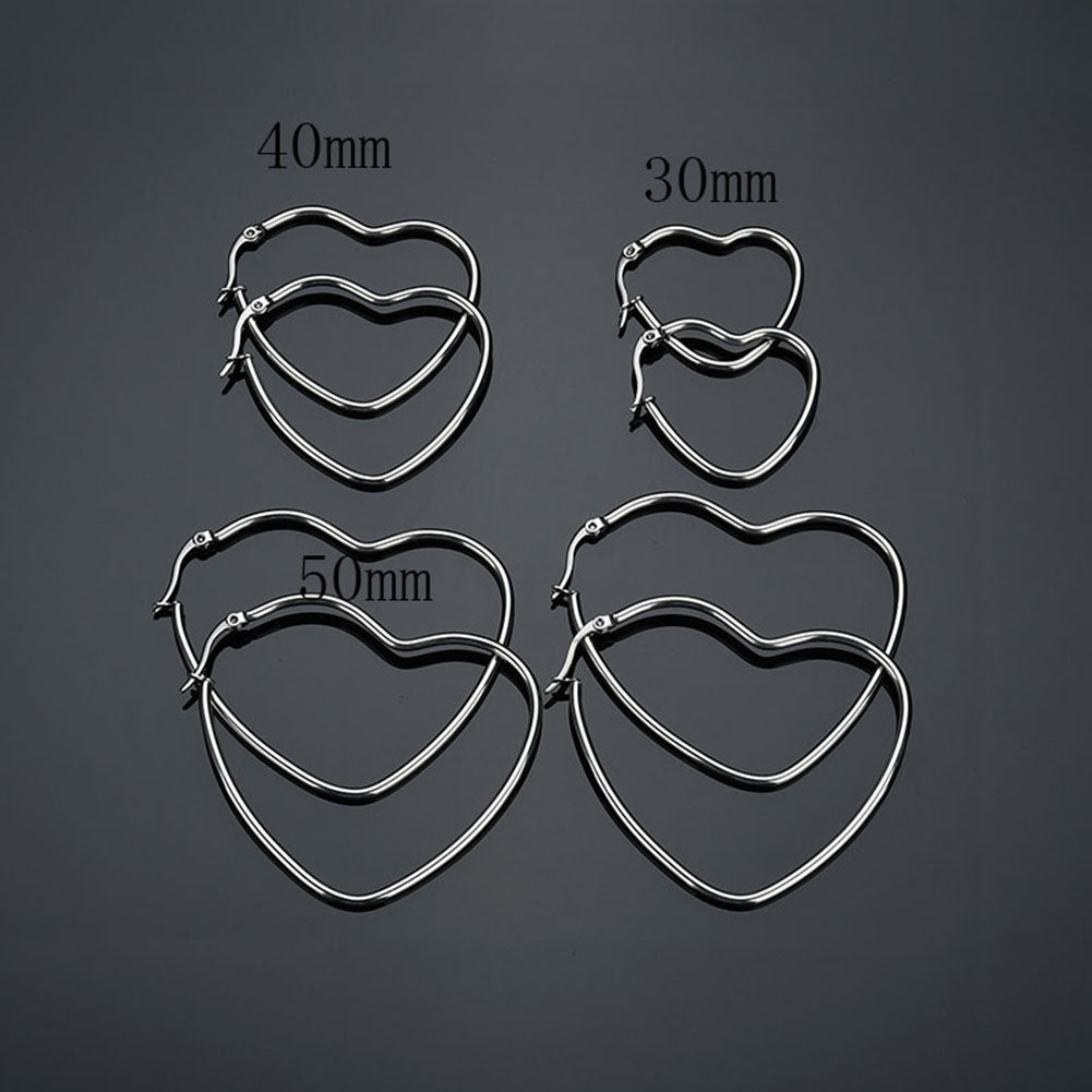 All-match Club Pub Prom Jewelry Exaggerated Women Big Love Heart Hoop Earrings Image 9