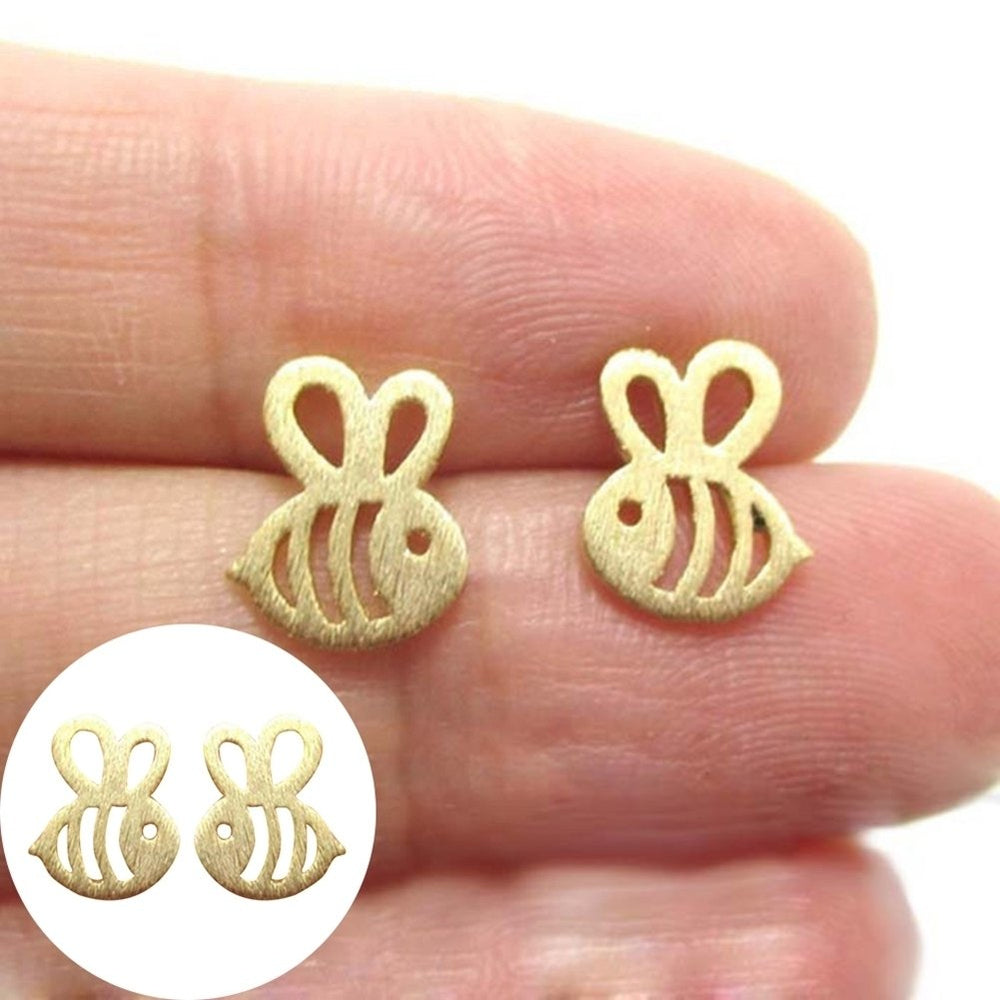 Lovely Hollow Insect Bee Ear Studs Girls Jewelry Date Shopping Party Earrings Image 2