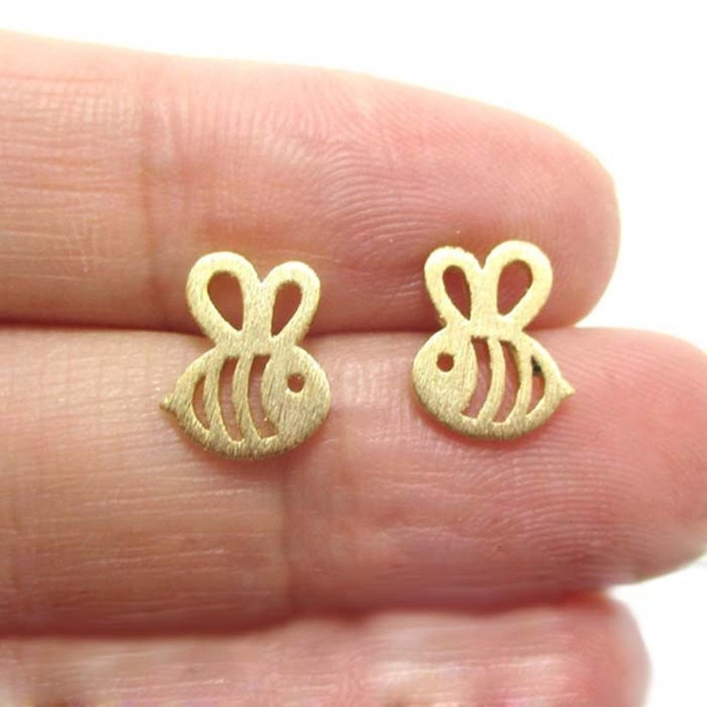 Lovely Hollow Insect Bee Ear Studs Girls Jewelry Date Shopping Party Earrings Image 3