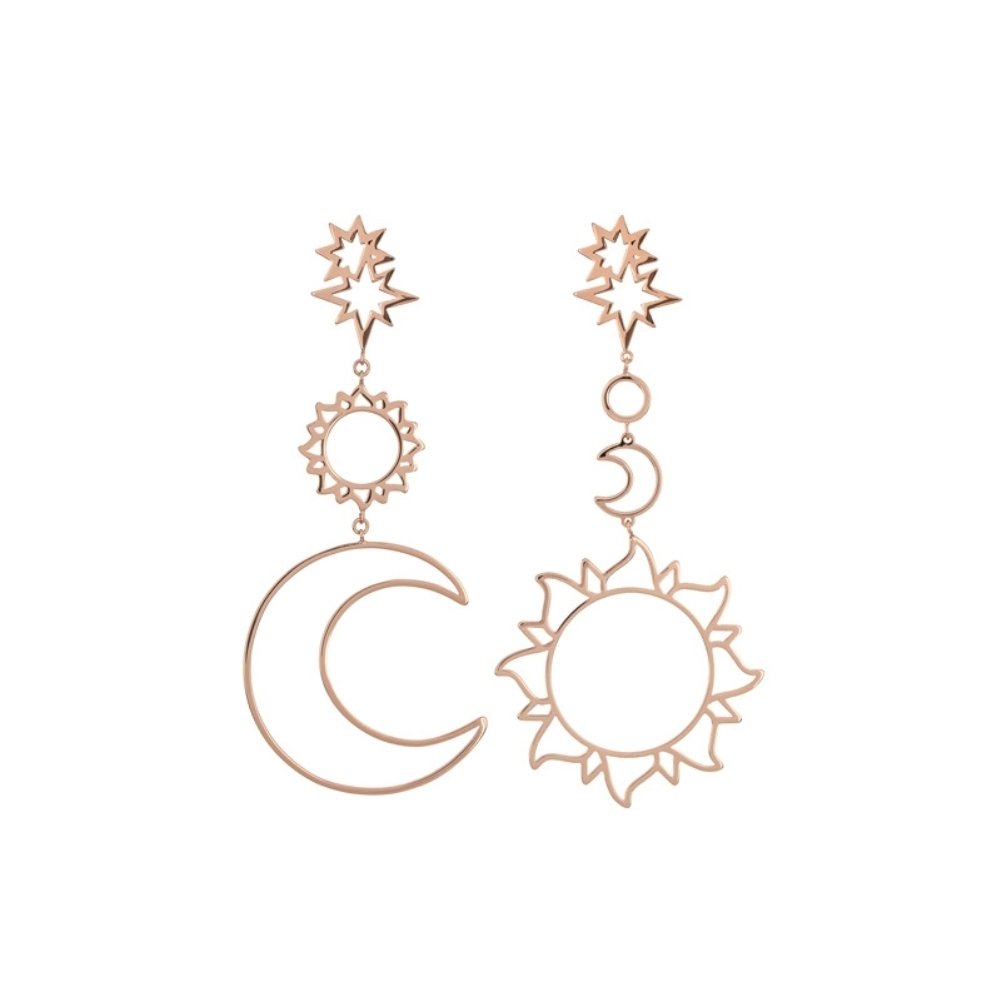 Women Fashion Boho Asymmetrical Hollow Star Sun Moon Drop Dangle Earring Jewelry Image 1