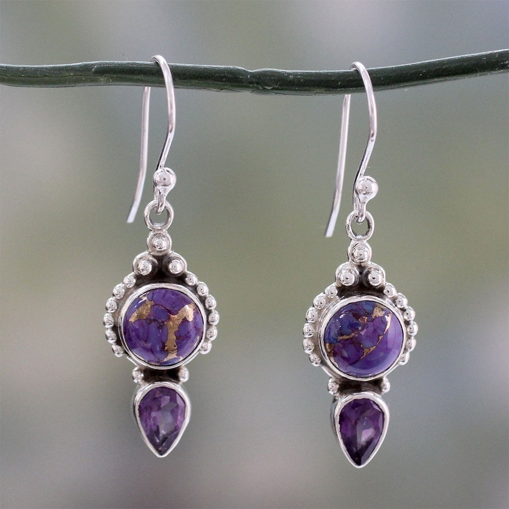 Fashion Faux Amethyst Gemstone Water Drop Dangle Hook Earrings Women Jewelry Image 1