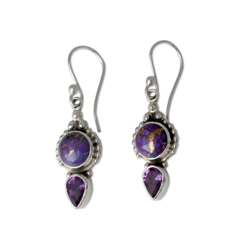 Fashion Faux Amethyst Gemstone Water Drop Dangle Hook Earrings Women Jewelry Image 3