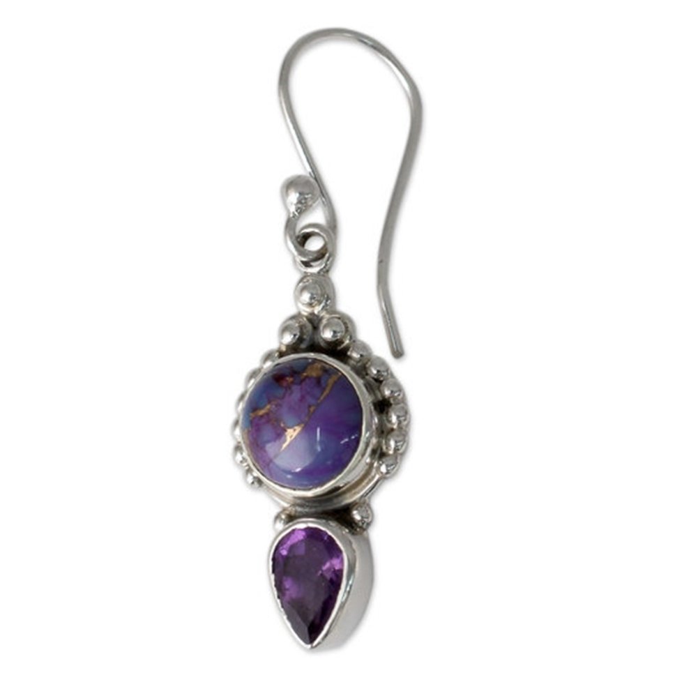 Fashion Faux Amethyst Gemstone Water Drop Dangle Hook Earrings Women Jewelry Image 4