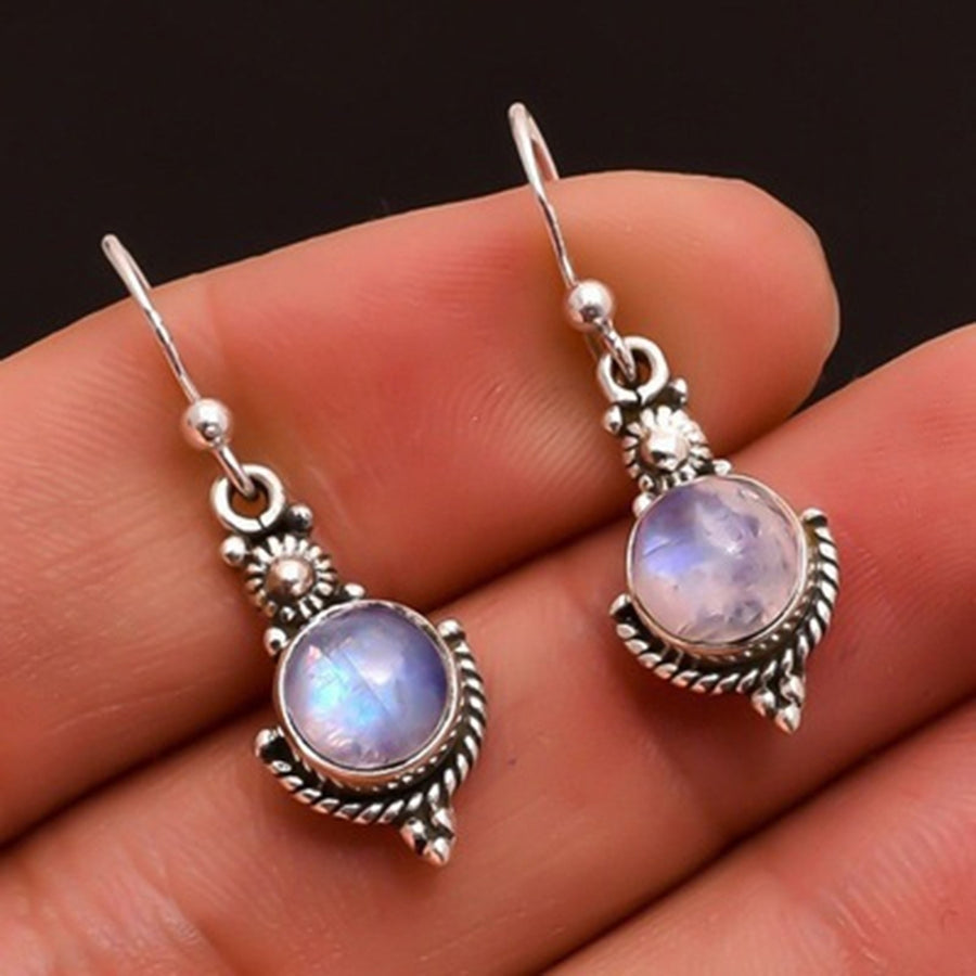 Elegant Women Faux Moonstone Hook Earrings Jewelry Party Valentines Charm Gift Image 1