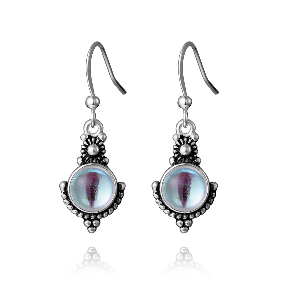 Elegant Women Faux Moonstone Hook Earrings Jewelry Party Valentines Charm Gift Image 4