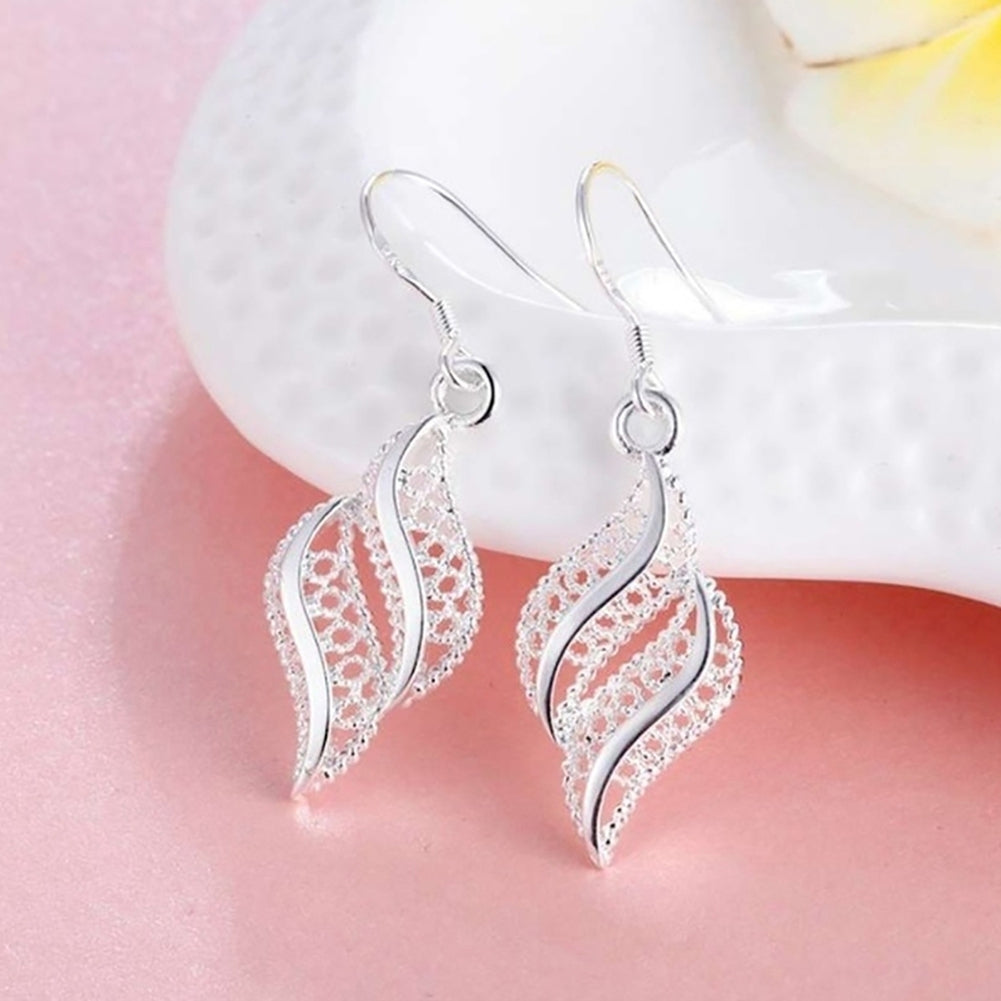 Elegant Women Hollow Geometric Shape Hook Earrings Party Club Jewelry Charm Image 2