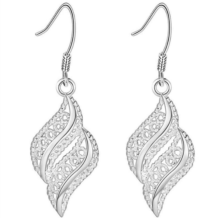 Elegant Women Hollow Geometric Shape Hook Earrings Party Club Jewelry Charm Image 4