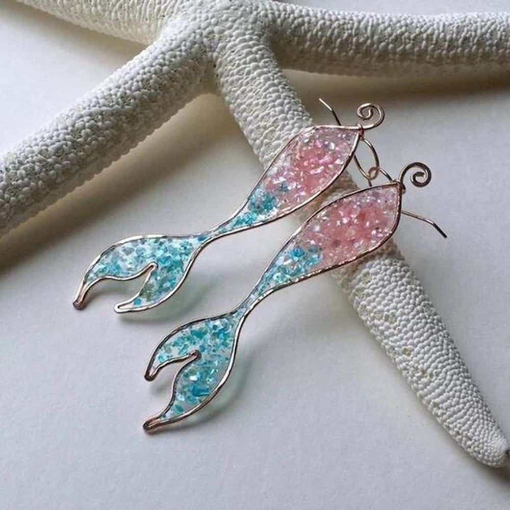 Fashion Mermaid Tail Pendant Hook Earrings Women Jewelry Party Image 2