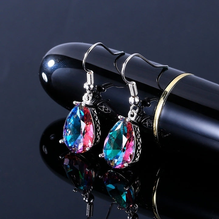 Fashion Multicolor Faux Gem Waterdrop Pear Hook Earrings Party Jewelry Eardrop Image 4