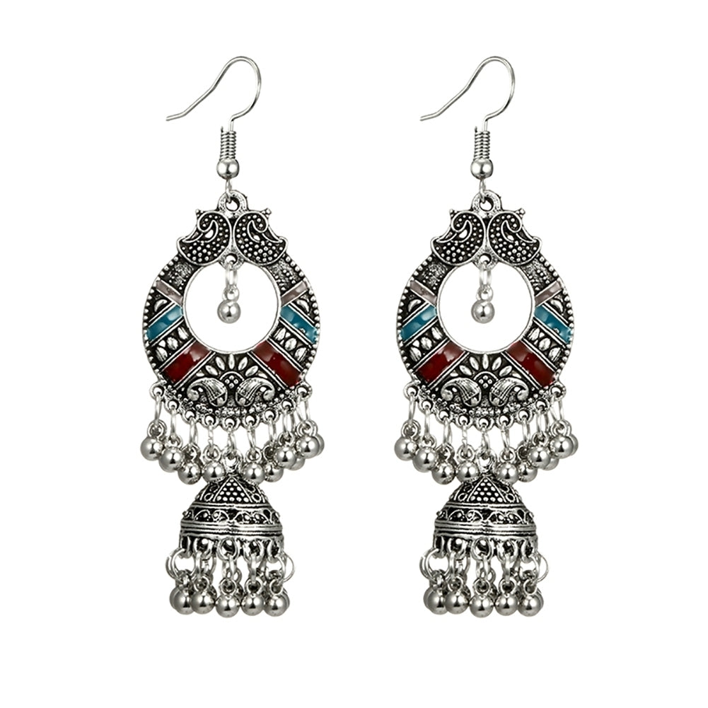 Retro Long Hollow Dangle Tassel Bells Hook Earrings Women Party Banquet Jewelry Image 11