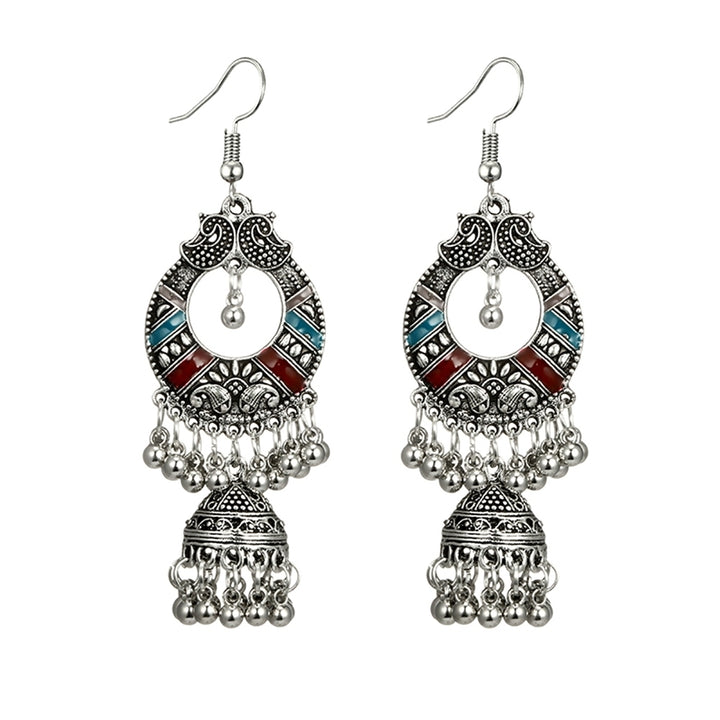 Retro Long Hollow Dangle Tassel Bells Hook Earrings Women Party Banquet Jewelry Image 11