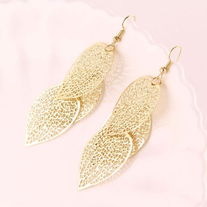 Fashion Women Hollow Leaf Shaped Drop Dangle Hook Earrings Party Jewelry Gifts Image 6