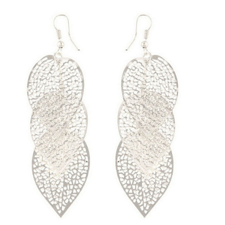 Fashion Women Hollow Leaf Shaped Drop Dangle Hook Earrings Party Jewelry Gifts Image 9