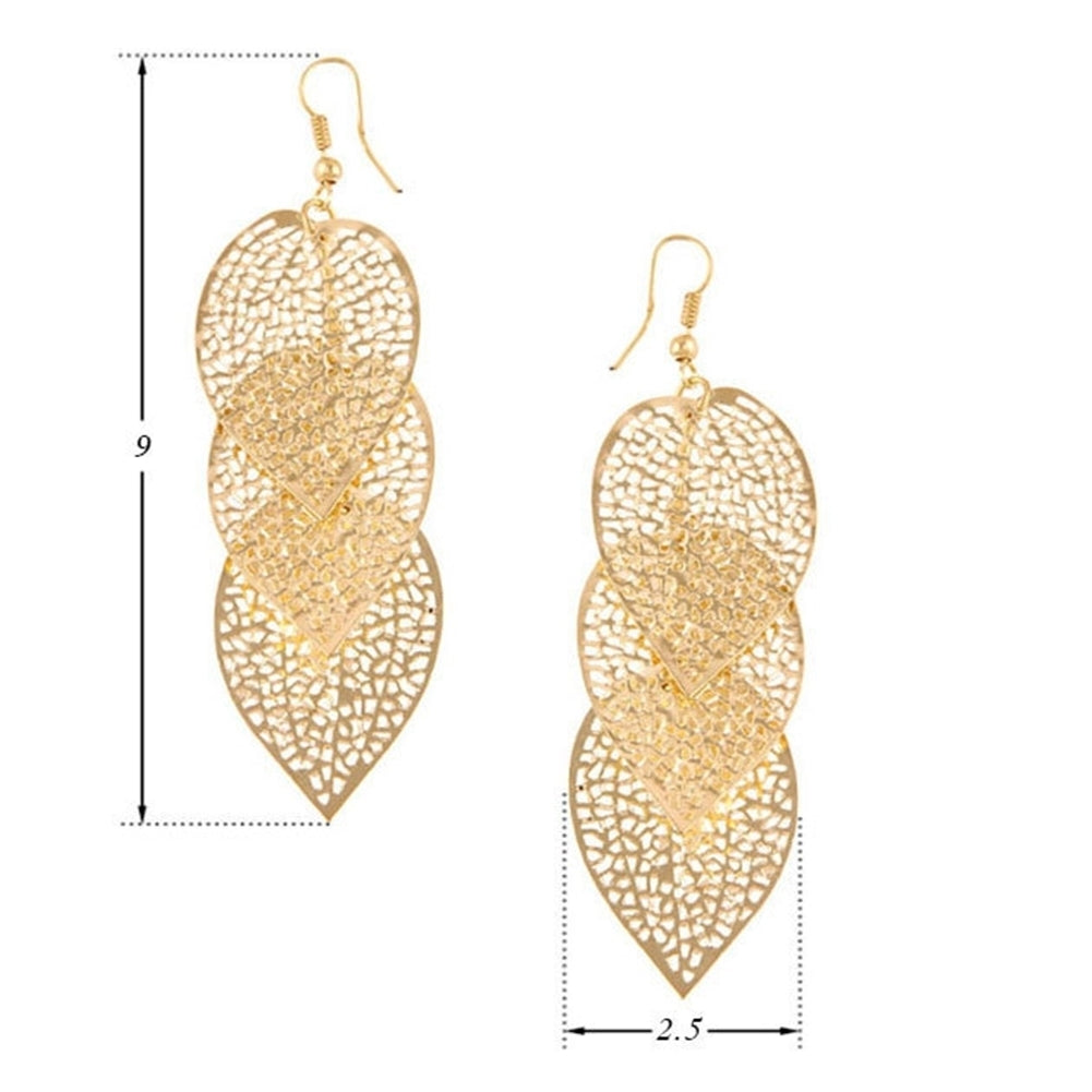 Fashion Women Hollow Leaf Shaped Drop Dangle Hook Earrings Party Jewelry Gifts Image 10