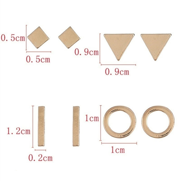 8Pcs Fashion Geometric Square Triangle Circle Ear Stud Earrings Women Gift Image 11
