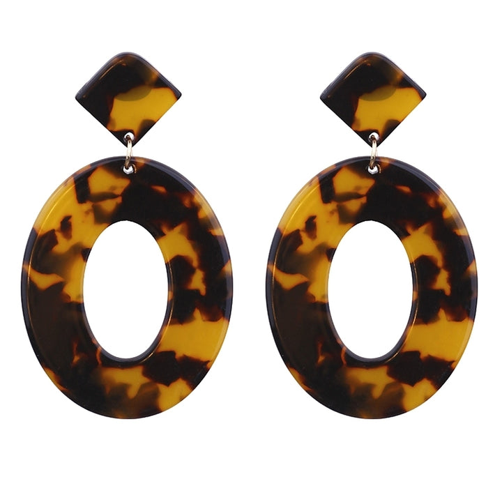 Fashion Women Hollow Circle Pendant Camouflage Drop Dangle Earrings Jewelry Image 6